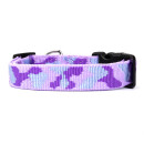 Hundehalsband Rosa-Lila-Silber 25mm 24-34cm Rosa/Lila/Silber