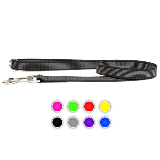 Gummierte Hundeleine 25mm 100cm mit Handschlaufe Schwarz