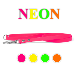 Neon Biothane Hundeleine genietet Neon Gr&uuml;n 16mm 200cm