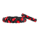 Geflochtenes Lederhalsband 50cm / 25mm Schwarz