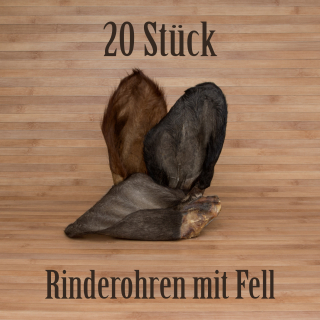 Beef ears with fur 20 pieces