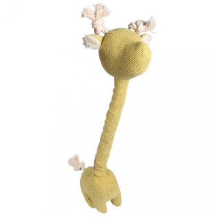 D&D Hundespielzeug Kuscheltier mit Quietscher Giraffe George 20x52 cm Gelb