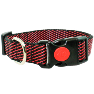 Hundehalsband Schwarz/Bordeaux