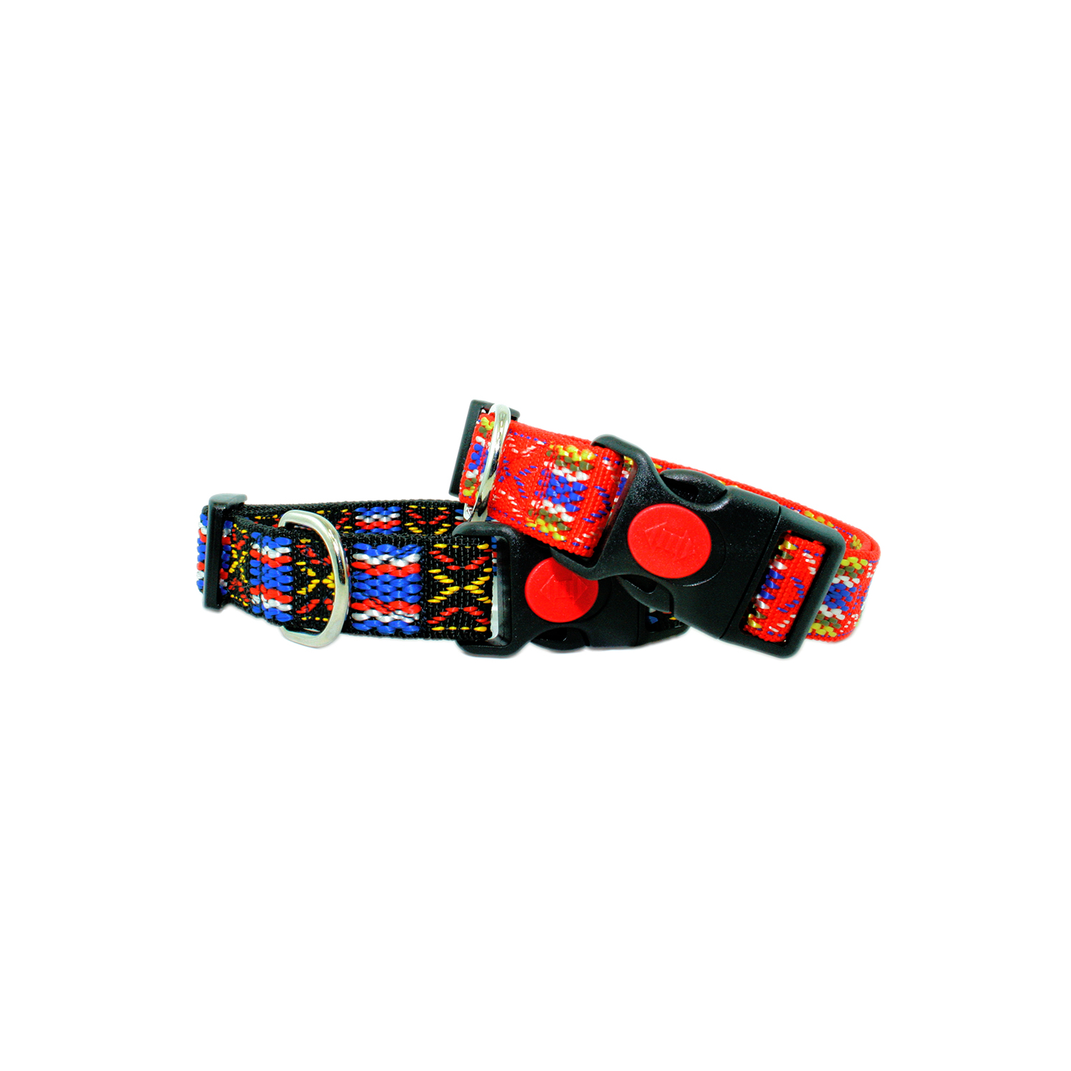 Hunde-Zughalsband Im Indianer-Look - 25 Mm Breite, 44-74 Cm Länge, Strapazierfähiges Gurtband In Rot
