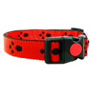 Dog collar with paws 20mm blue 24-34cm