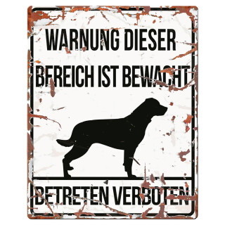 Warnschild Rottweiler weiß