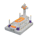 Decorazione acquario Dia de los Muertos tomba con candele