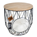Caviar metal basket with table top - black