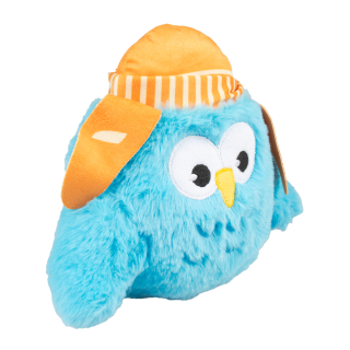 Peluche niño búho azul