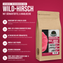 Premium Hundefutter Wild-Hirsch mit Süßkartoffel & Maulbeere