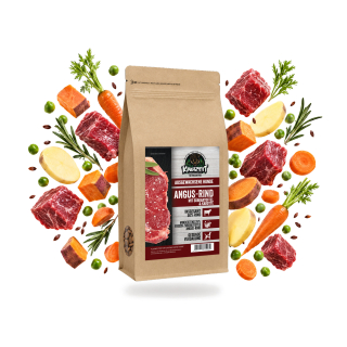 Premium Hundefutter Angus-Rind mit Süßkartoffel & Karotte
